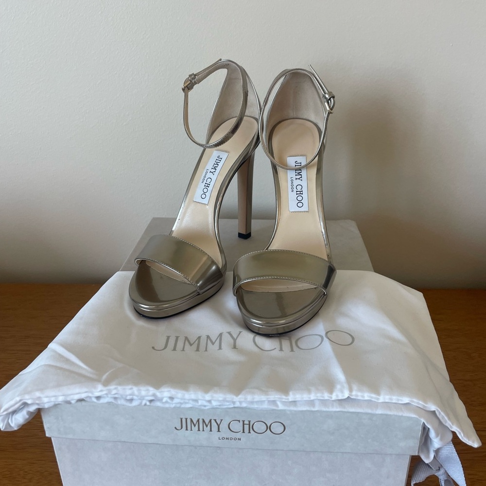 Jimmy Choo Metallic Silver Heels